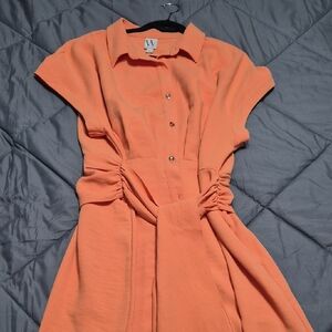 Worthington Coral Button-Up Midi Dress